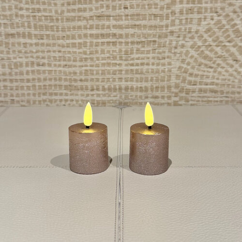 Mansion Kaarsen LED Licht Taupe Metalic Waxine (oplaadbaar) - Copy