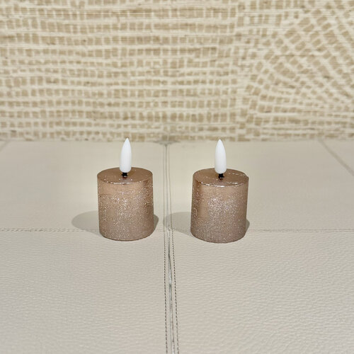 Mansion Kaarsen LED Licht Taupe Metalic Waxine (oplaadbaar) - Copy