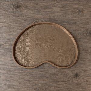 Dienblad Leder Brons Kidney Croco M