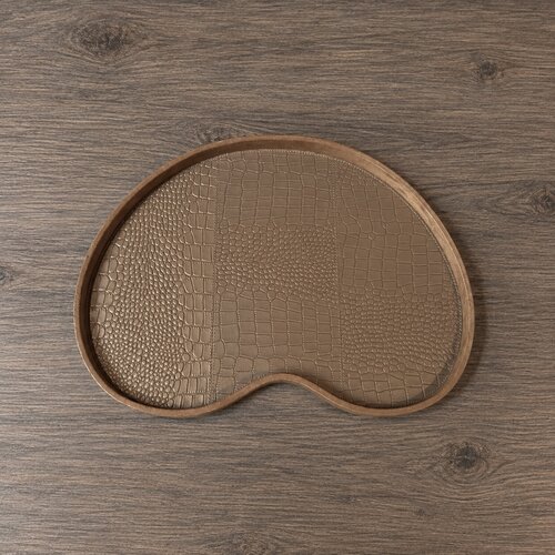 Dienblad Leder Brons Kidney Croco M Dienblad Leder Brons Kidney Croco M