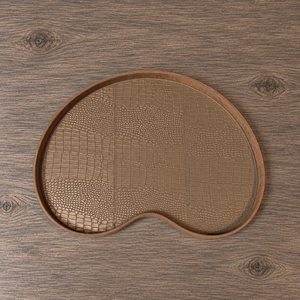 Dienblad Leder Brons Kidney Croco L