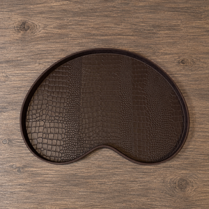 Dienblad Leder Bruin Kidney Croco L
