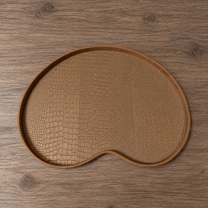 Dienblad Leder Brons Kidney Croco XL