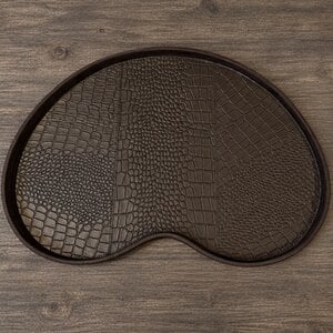 Dienblad Leder Bruin Kidney Croco XL