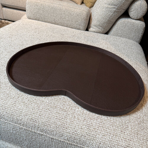 Dienblad Leder Bruin Kidney Croco XL Dienblad Leder Bruin Kidney Croco XL