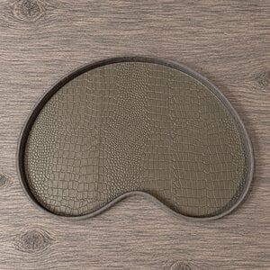 Dienblad Leder Taupe Kidney Croco L