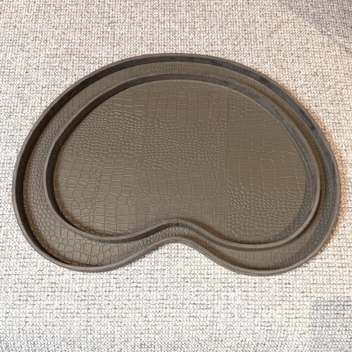 Dienblad Leder Taupe Kidney Croco M Dienblad Leder Taupe Kidney Croco M