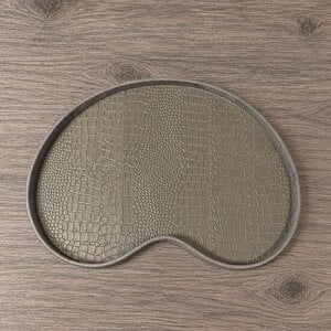 Dienblad Leder Taupe Kidney Croco M