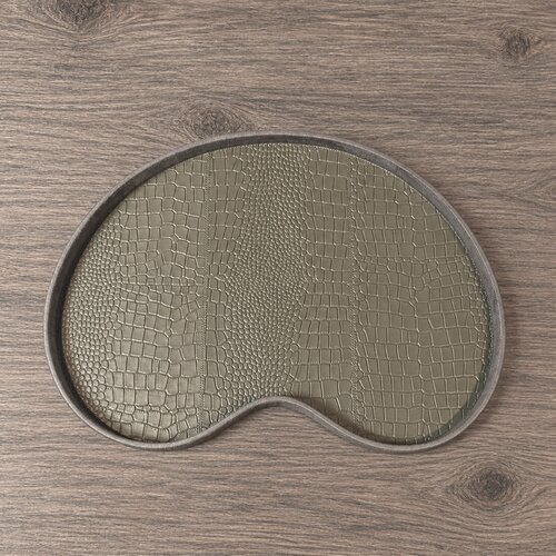 Dienblad Leder Taupe Kidney Croco M Dienblad Leder Taupe Kidney Croco M