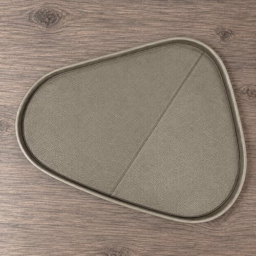 Dienblad Leder effen Organic Taupe L