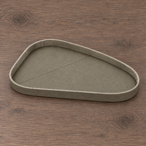 Dienblad Leder effen Organic Taupe  M
