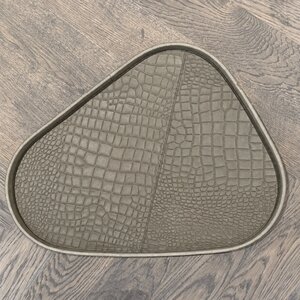 Dienblad Leder Taupe Organic Croco L