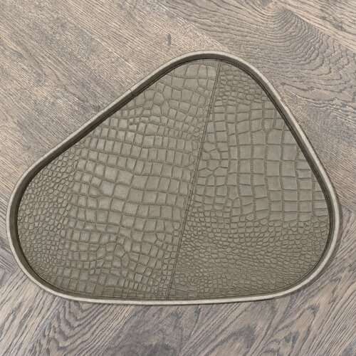 Dienblad Leder Taupe Organic L