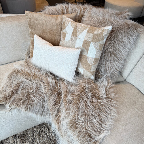 Bontplaid Langharig Beige