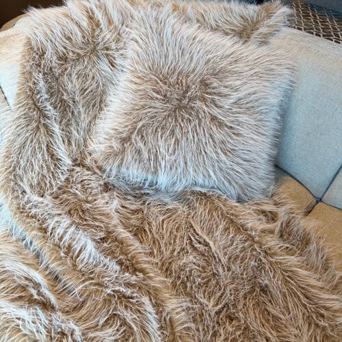 Kussen Bont Langharig Beige Kussen Bont Langharig Beige