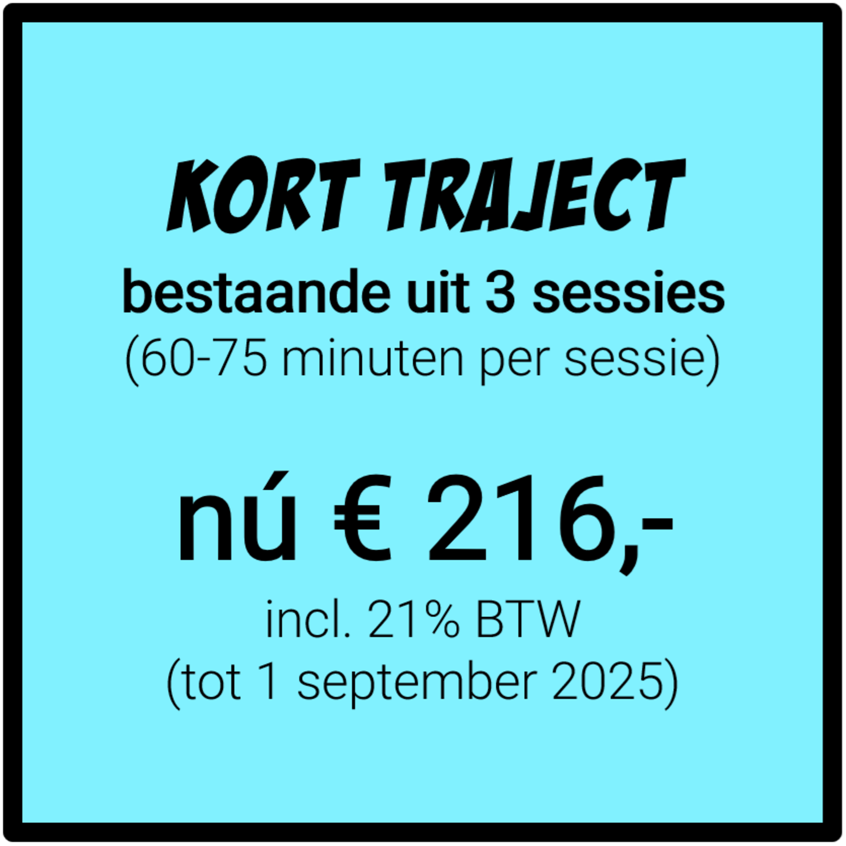 Kort coachingtraject (3 sessies van elk 60-75 minuten)