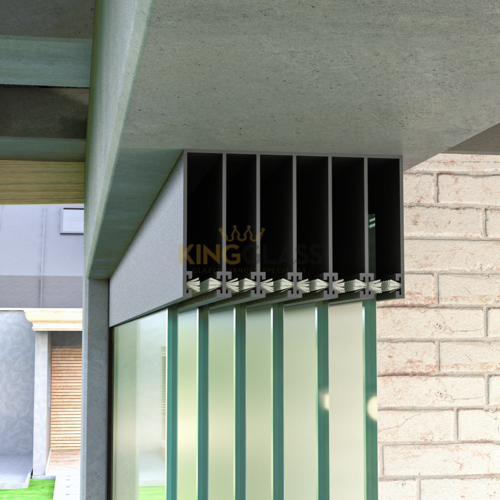 6-Schienen Glasschiebewand Anthrazit 5780 mm breit (6x 980mm glas)