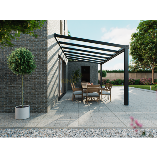 Terrassenüberdachung | Polycarbonat | Schwarz | 6,06 x 3 Meter