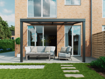 Terrassenüberdachung | Polycarbonat | Schwarz | 4,06 x 3 Meter Terrassenüberdachung | Polycarbonat | Schwarz | 4,06 x 3 Meter