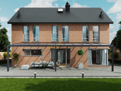 Terrassenüberdachung | Polycarbonat | Anthrazit | 11,06 x 3,5 meter Terrassenüberdachung | Polycarbonat | Anthrazit | 11,06 x 3,5 meter