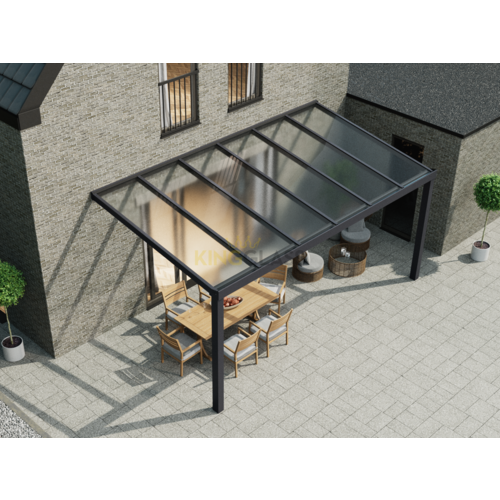 Terrassenüberdachung | Polycarbonat | Anthrazit | 6,06 x 3 Meter