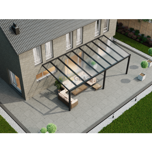 Terrassenüberdachung | Glas | Schwarz | 9.06 x 2.5 meter Terrassenüberdachung | Glas | Schwarz | 9.06 x 2.5 meter