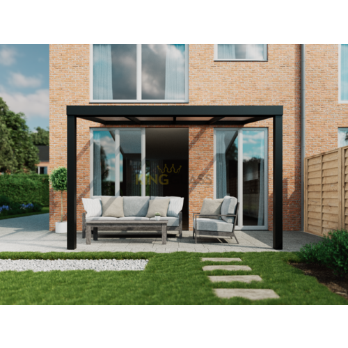 Terrassenüberdachung | Glas | Schwarz | 4.06 x 3 meter Terrassenüberdachung | Glas | Schwarz | 4.06 x 3 meter