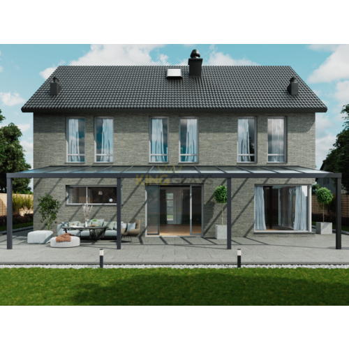 Terrassenüberdachung | Glas | Anthrazit | 12.06 x 2.5 meter Terrassenüberdachung | Glas | Anthrazit | 12.06 x 2.5 meter