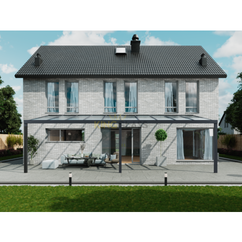 Terrassenüberdachung | Glas | Anthrazit | 10.06 x 3 meter Terrassenüberdachung | Glas | Anthrazit | 10.06 x 3 meter