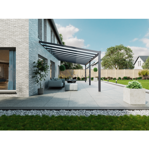 Terrassenüberdachung | Glas | Anthrazit | 10.06 x 2.5 meter Terrassenüberdachung | Glas | Anthrazit | 10.06 x 2.5 meter