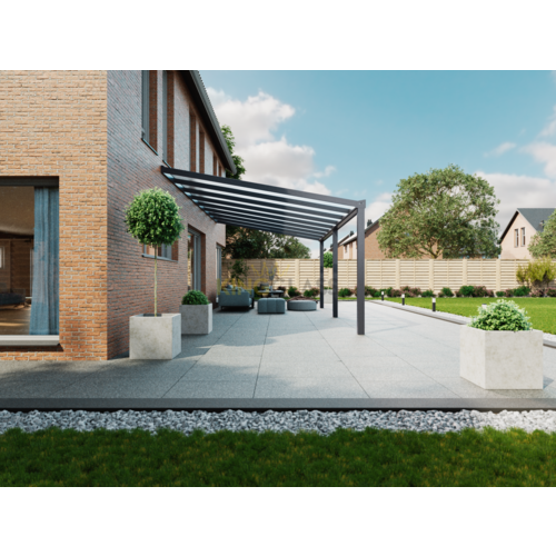 Terrassenüberdachung | Glas | Anthrazit | 8.06 x 4 meter Terrassenüberdachung | Glas | Anthrazit | 8.06 x 4 meter