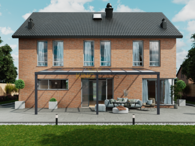 Terrassenüberdachung | Glas | Anthrazit | 8.06 x 3.5 meter