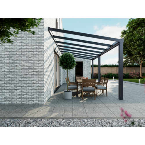 Terrassenüberdachung | Glas | Anthrazit | 7.06 x 4 meter