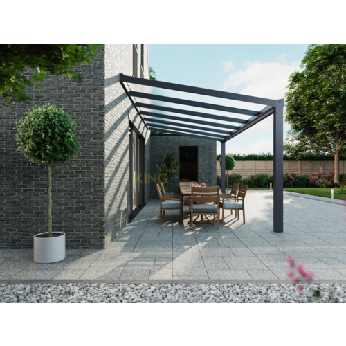 Terrassenüberdachung | Glas | Anthrazit | 6.06 x 2.5 meter Terrassenüberdachung | Glas | Anthrazit | 6.06 x 2.5 meter