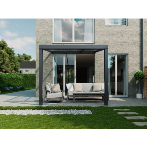 Terrassenüberdachung | Glas | Anthrazit | 3.06 x 4 meter Terrassenüberdachung | Glas | Anthrazit | 3.06 x 4 meter