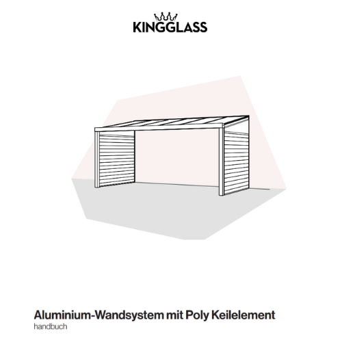 Seitenwand Aluminium mit Keilelement Polycarbonat Handbuch Cover