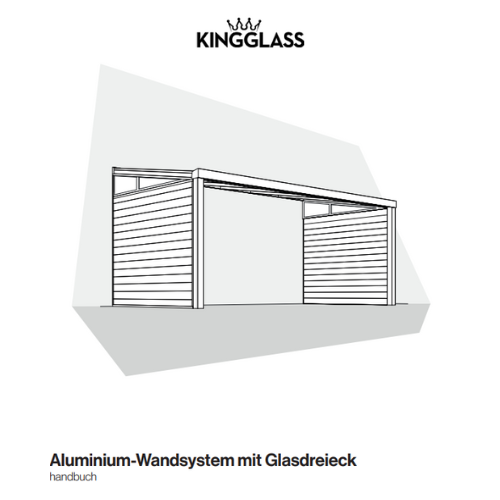 Seitenwand Aluminium mit Keilelement Glas Handbuch Cover