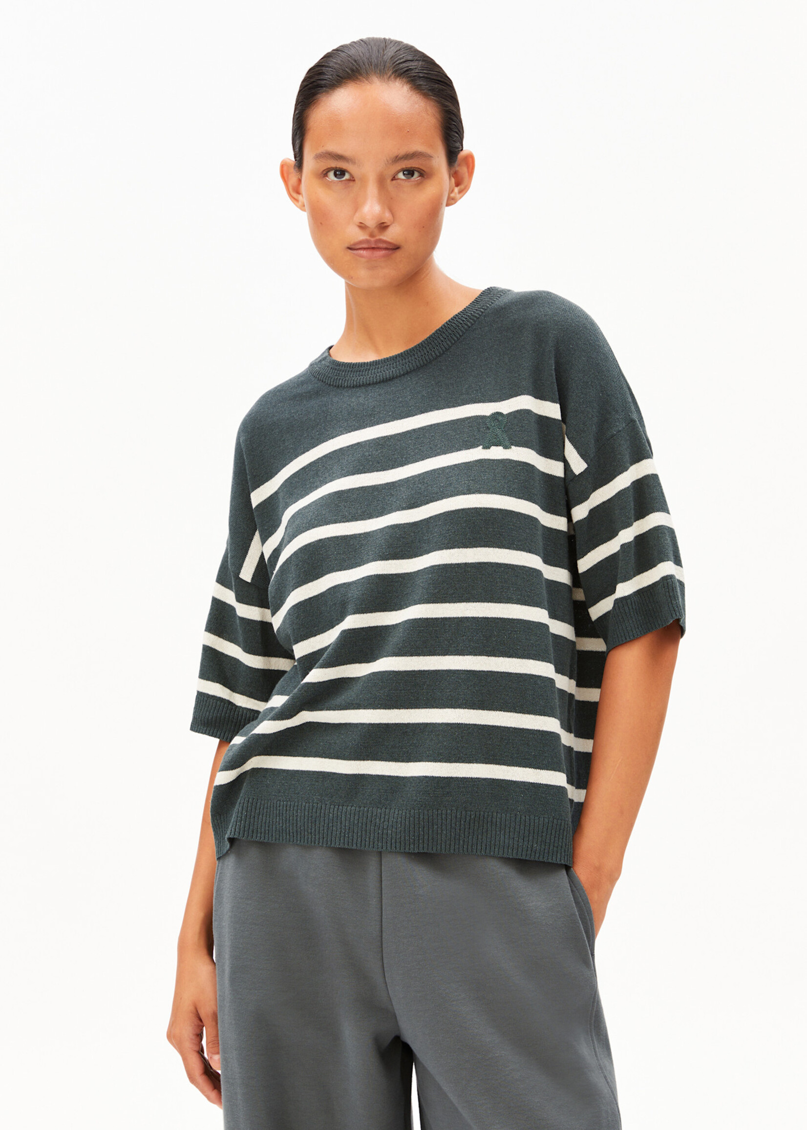 Armedangels STRIPE LINEN BLEND SWEATER