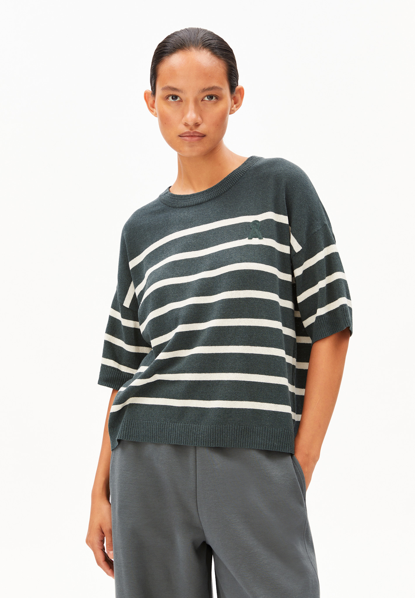 Armedangels STRIPE LINEN BLEND SWEATER