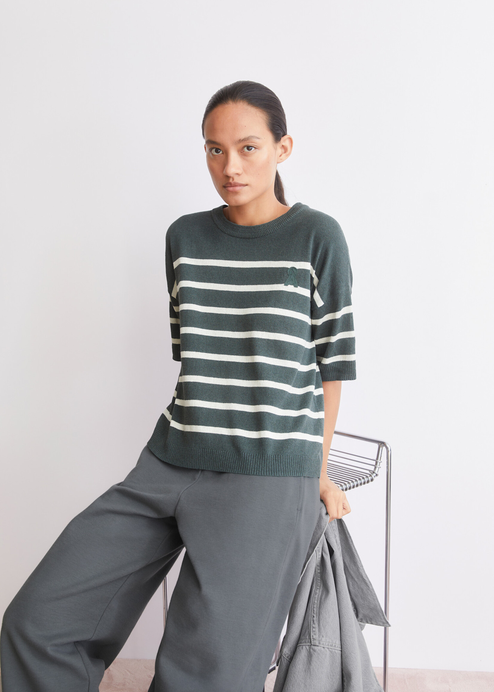 Armedangels STRIPE LINEN BLEND SWEATER