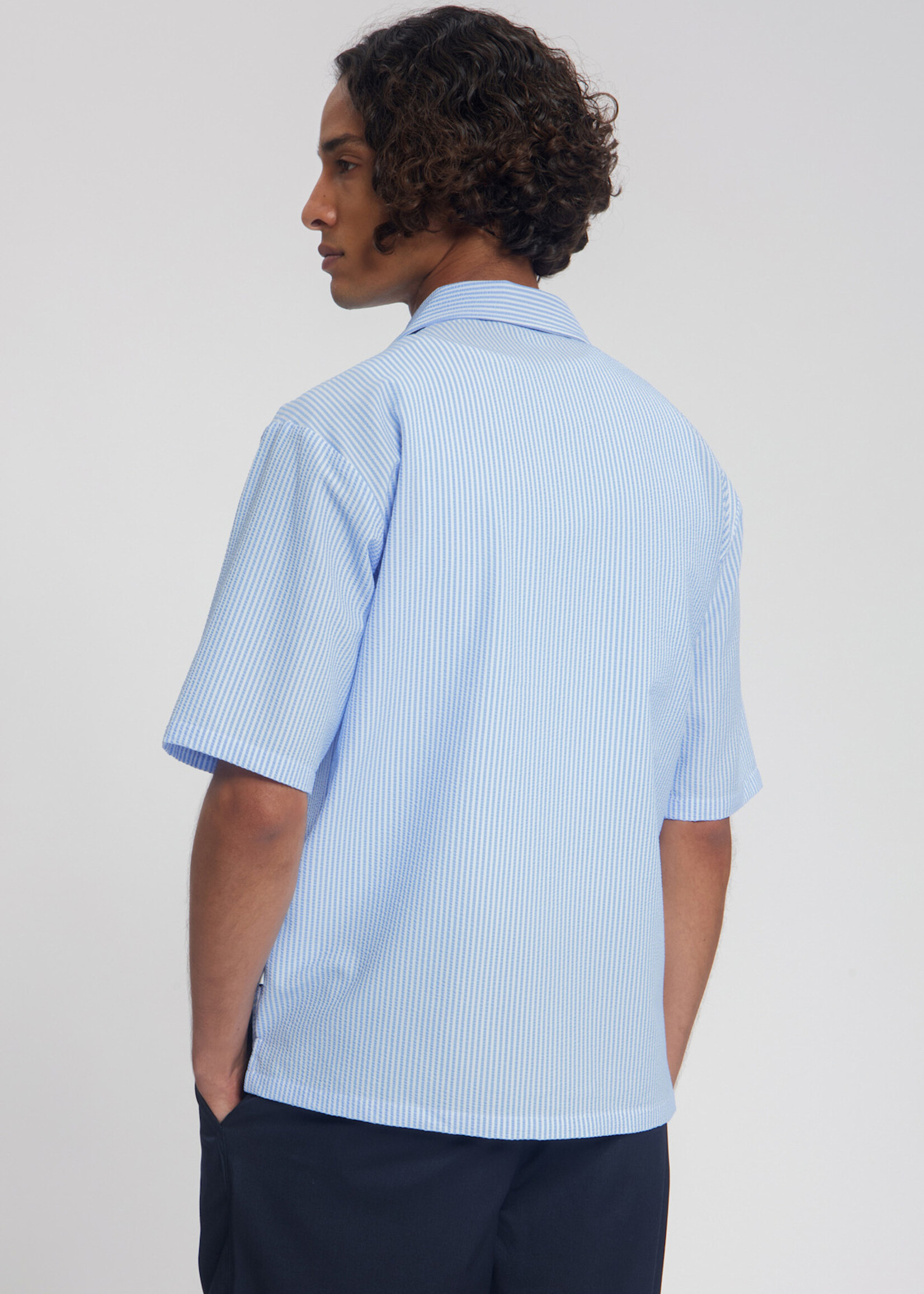 Law of the Sea CORALYN SEERSUCKER STRIPED SHIRT