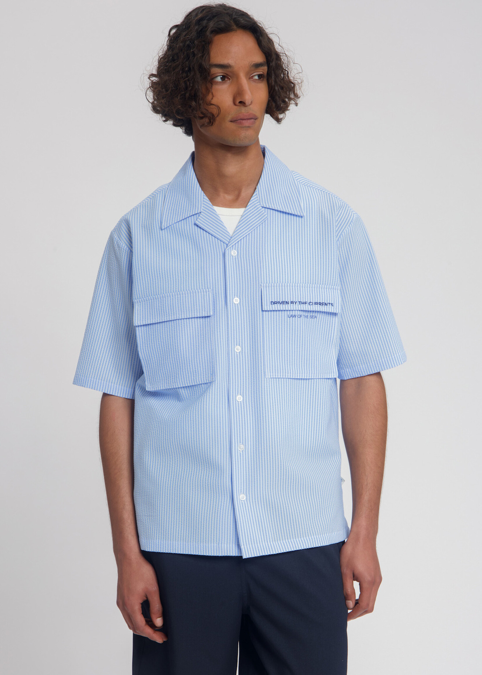 Law of the Sea CORALYN SEERSUCKER STRIPED SHIRT