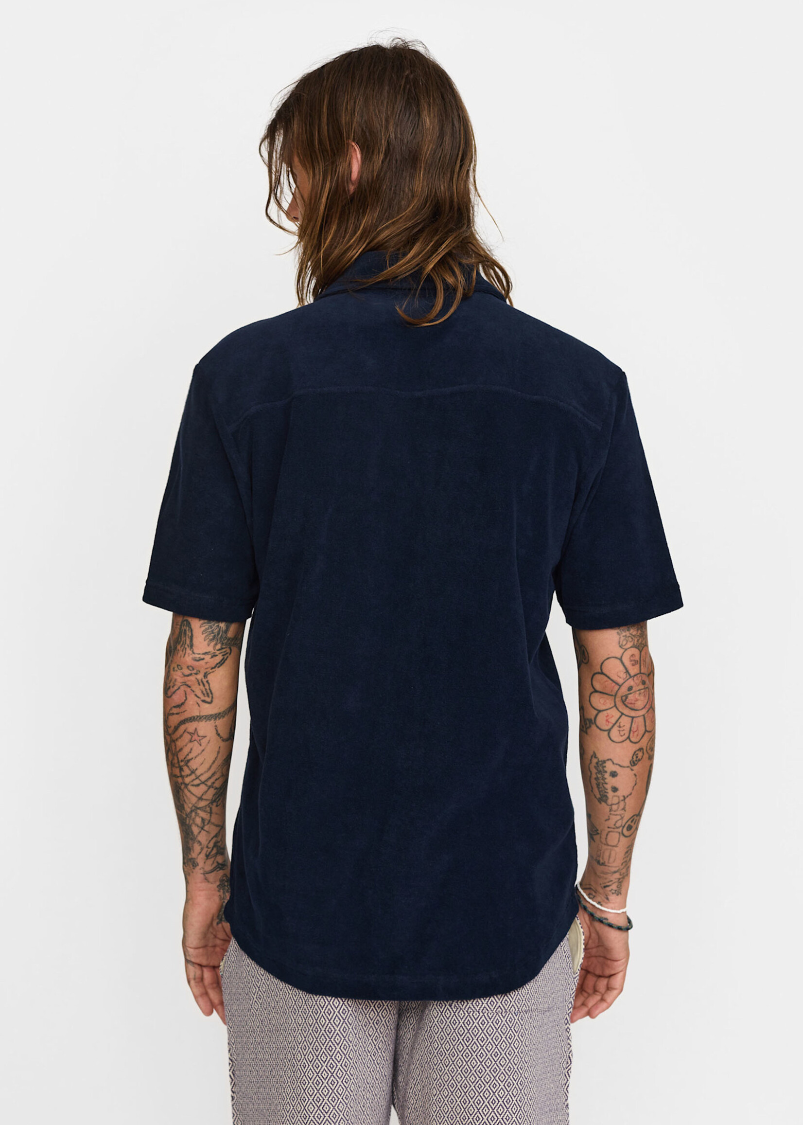 REVOLUTION 3823 Terry Short-sleeved Cuban Shirt