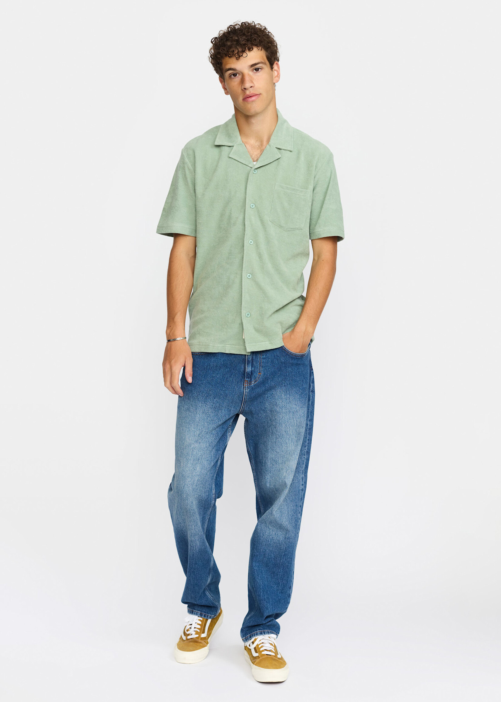 REVOLUTION 3823 Terry Short-sleeved Cuban Shirt