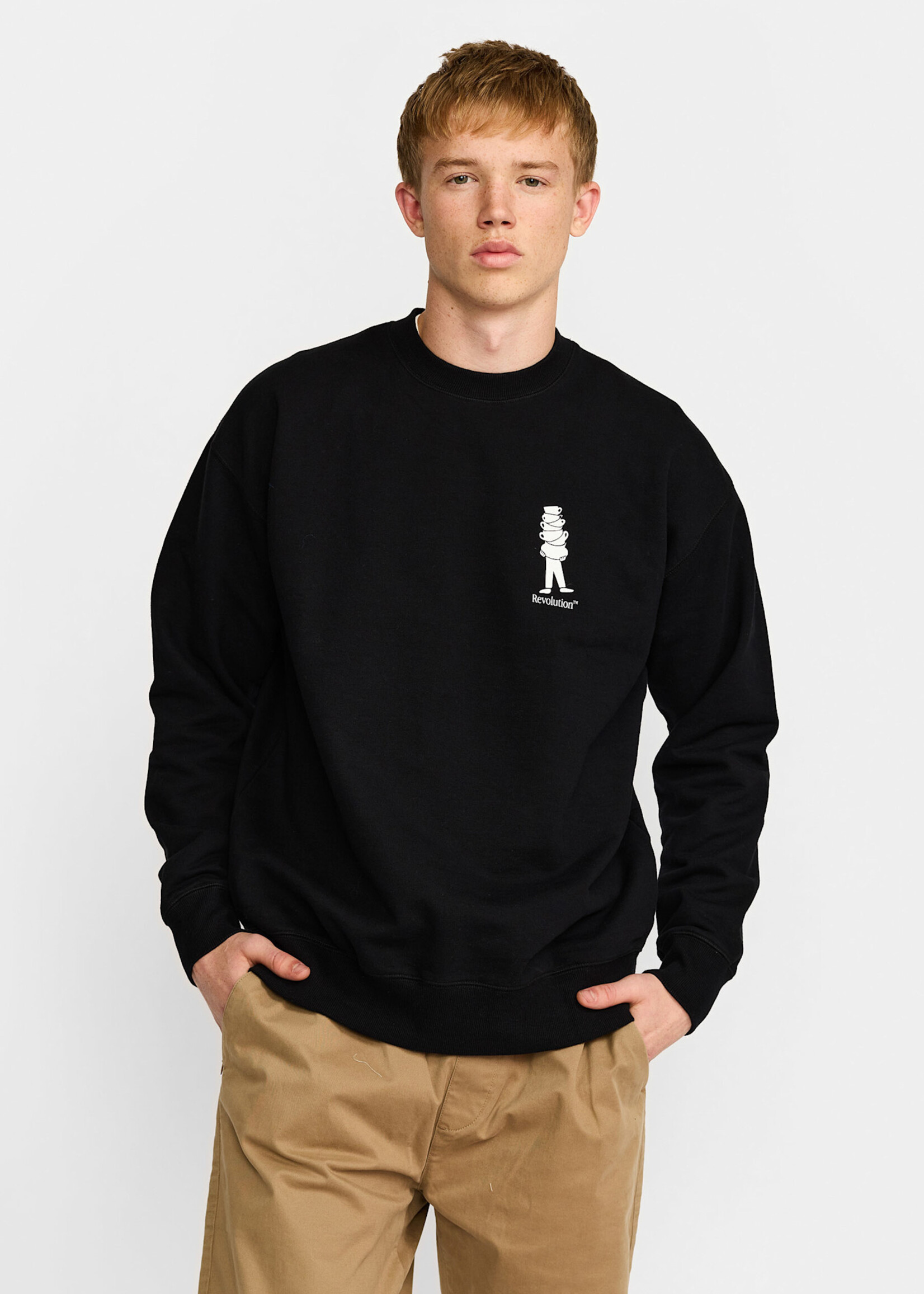 REVOLUTION 2813 BRE Printed Crewneck