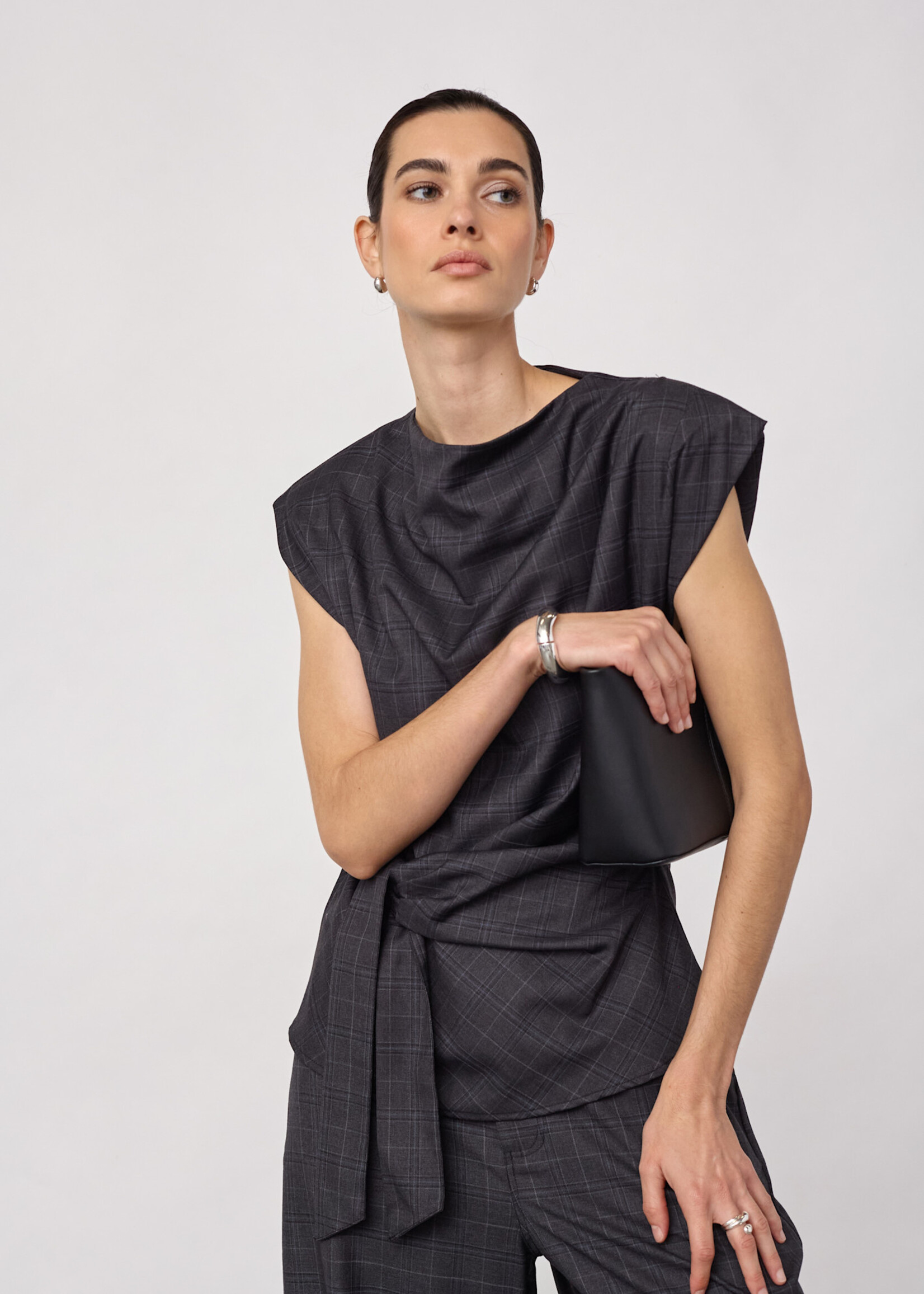 Cocouture EloraCC Check Pleat Top