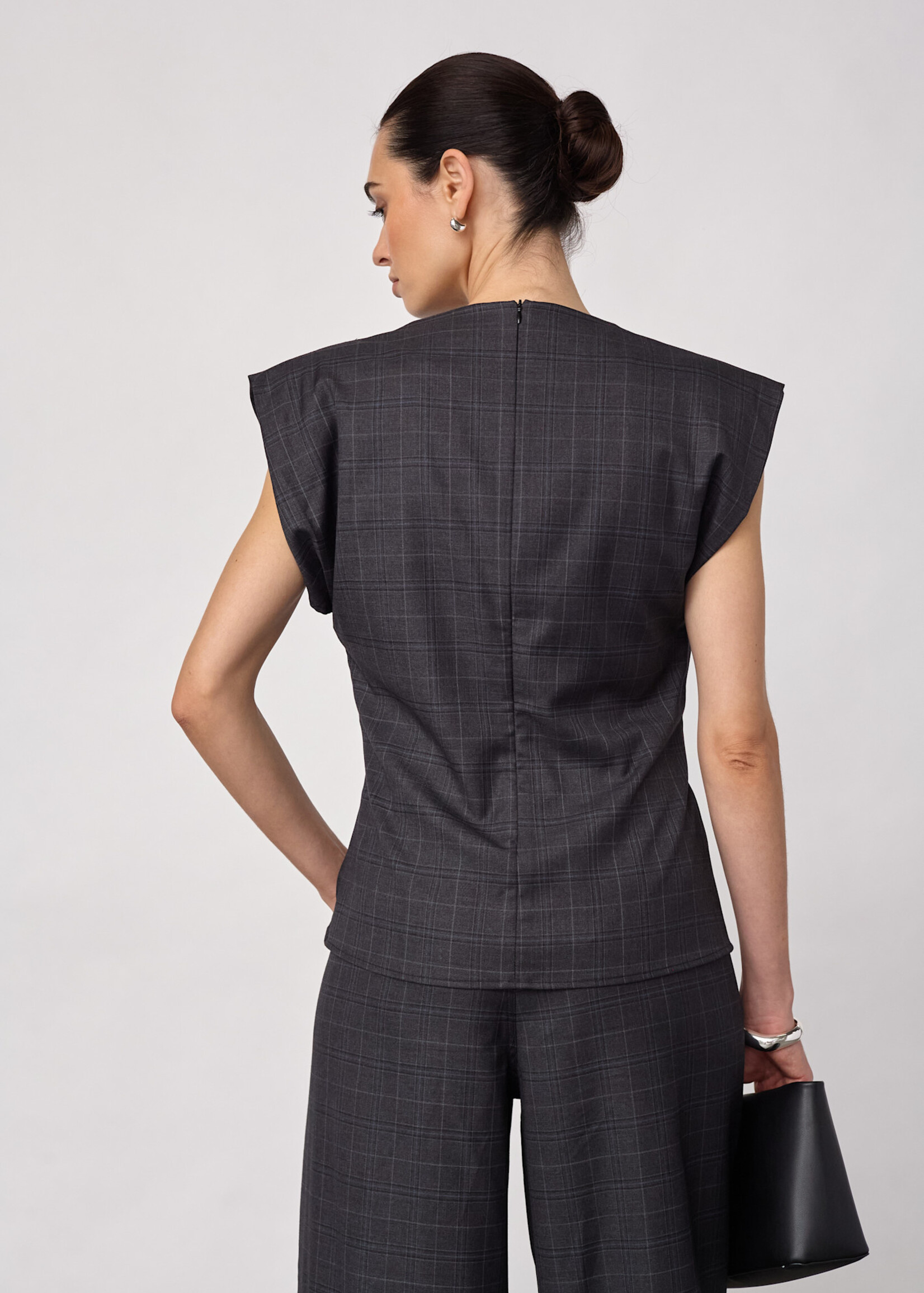 Cocouture EloraCC Check Pleat Top