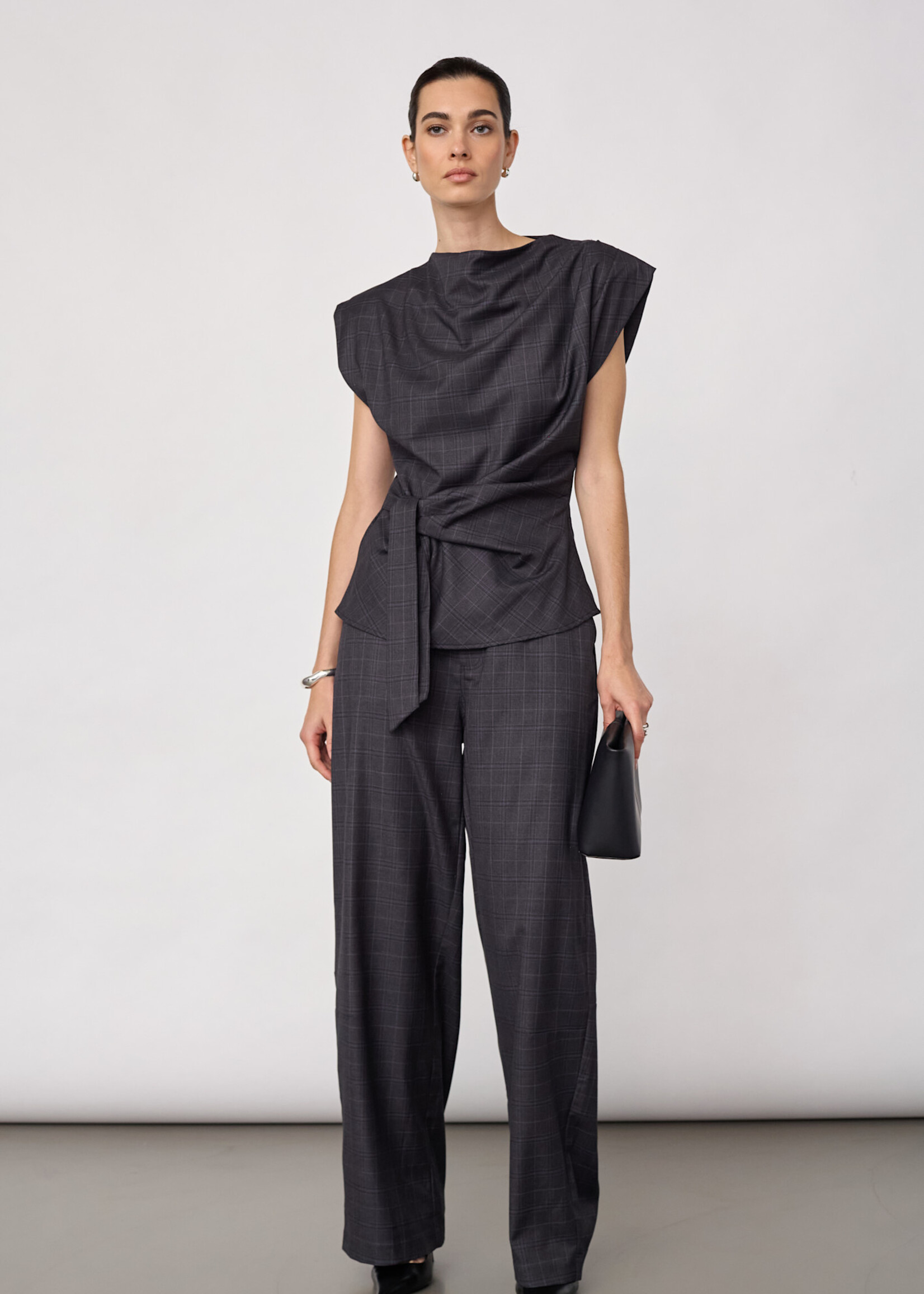 Cocouture EloraCC Check Pleat Top