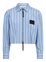 Haute L'Amitié Crop Stripe Zip Shirt