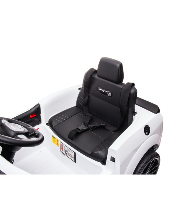 Dodge Challenger SRT, 12-Volt-Elektro-Kinderauto, Ledersitz, Gummireifen, Batterieauto für Kinder!